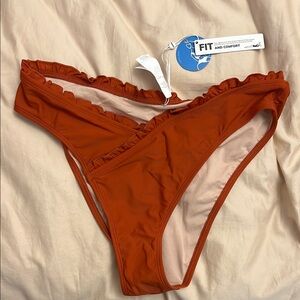 Cupshe Orange Ruffled Bikini Bottom